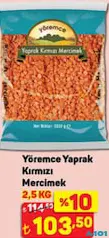 YÖREMCE YAPRAK KIRMIZI MERCİMEK 2,5 KG